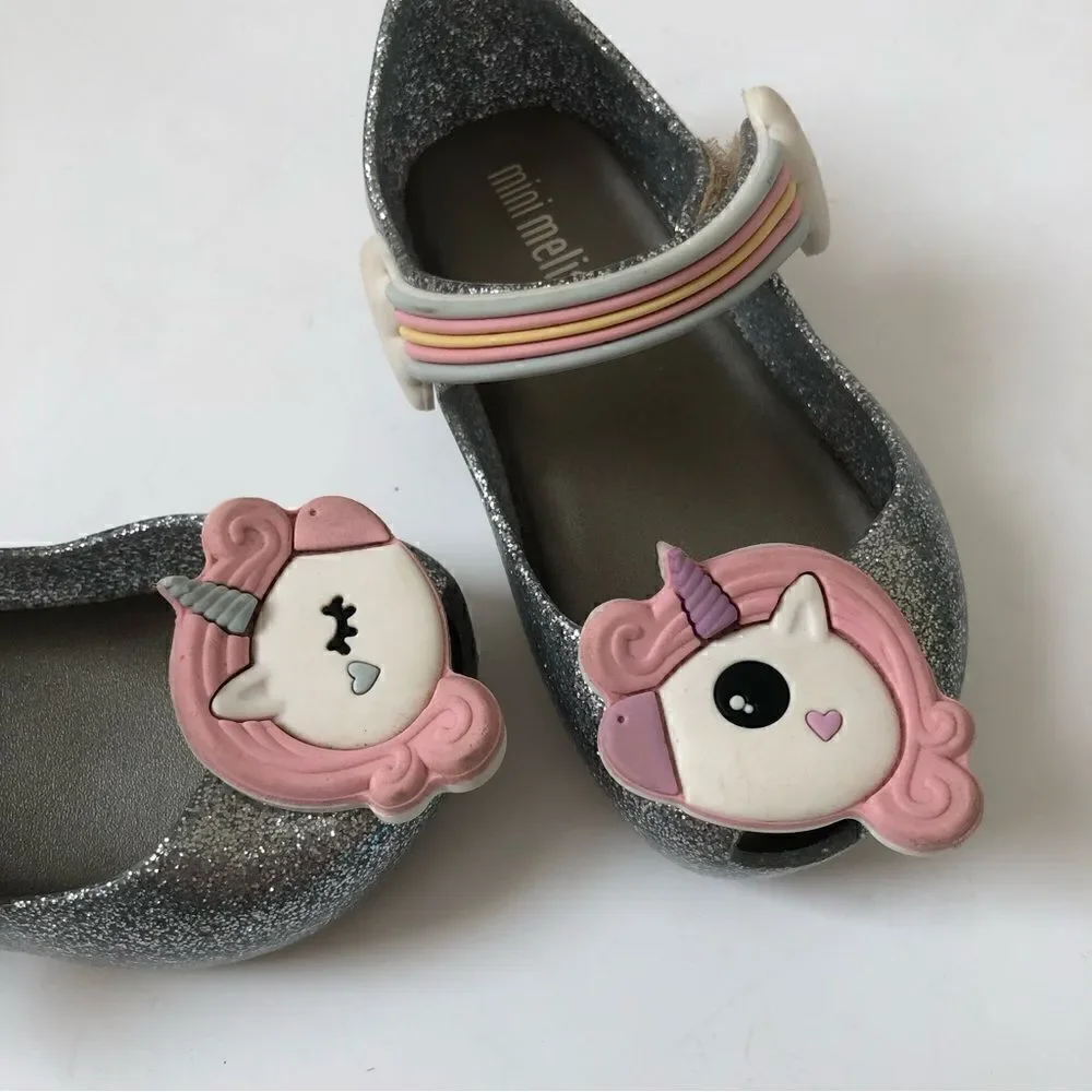 Mini Melissa Ultragirl unicorn silver glitter rubber Mary Jane